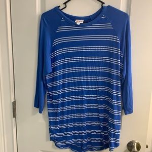 LuLaRoe Randy. Size medium. Royal blue with white stripes. Good condition.